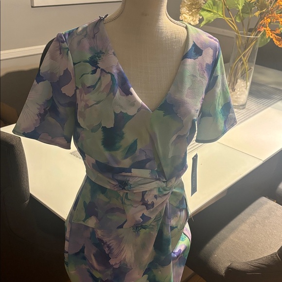 👑👑👑 NWT London Times 🩵🩷Floral Dress - Picture 2 of 8